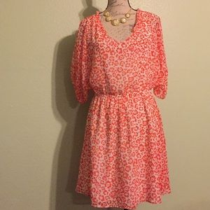 Orange dress with white back ground